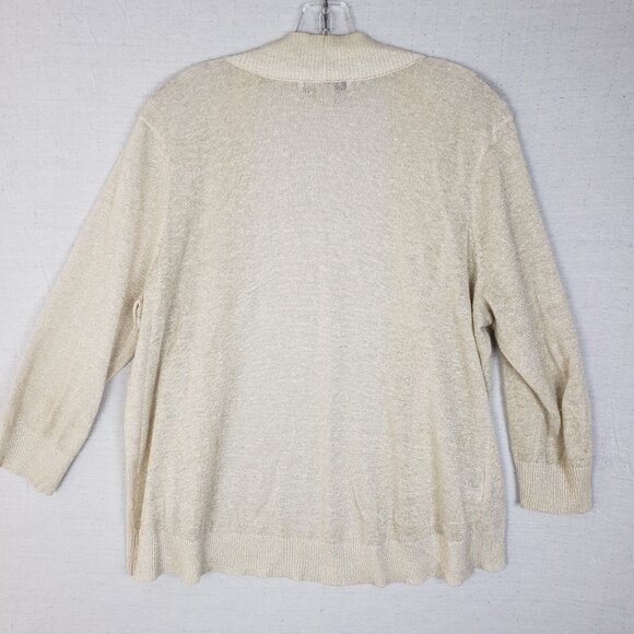 Tommy Bahama Linen Blend Cardigan Lightweight Open Front Neutral Minimalist sz L - Picture 5 of 11